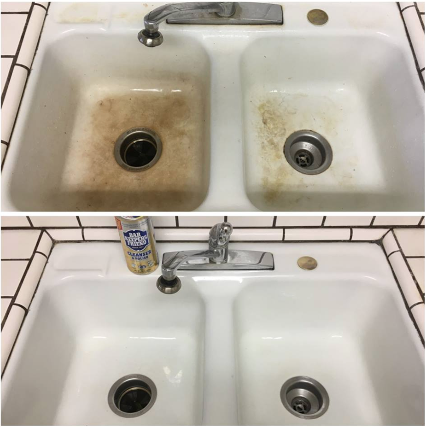 Bkf Before After Kitchen Sink Bar Keepers Friend