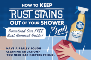 How to clean rust from the shower button
