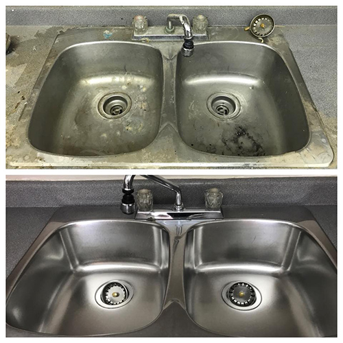 Stainless Steel Sink Cleaned With Bar Keepers Friend Bar